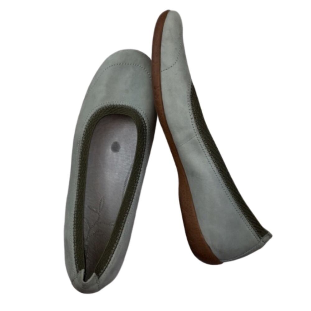 Patagonia Light Blue Suede Slip-On Flats, Size 9